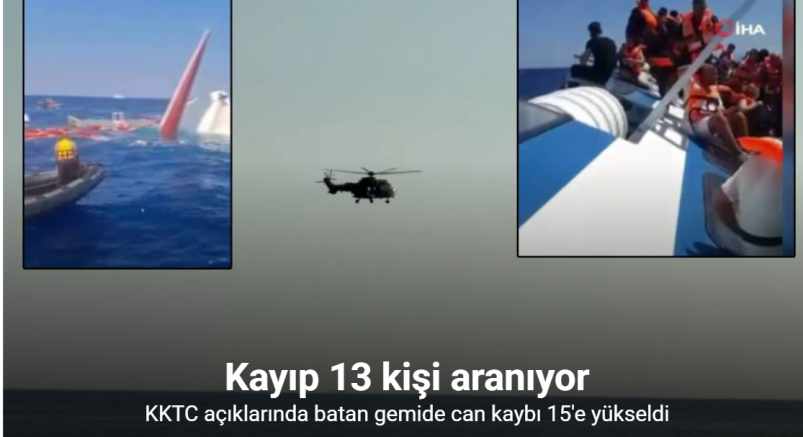 KKTC açıklarında batan gemide can kaybı 15'e yükseldi