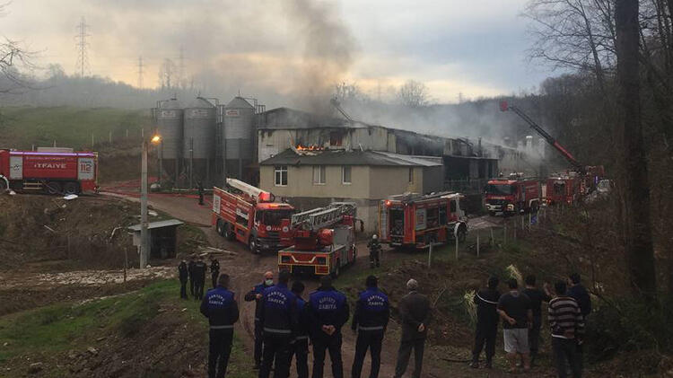 Kocaeli'de binlerce tavuğun olduğu çiftlik alev alev yanıyor!