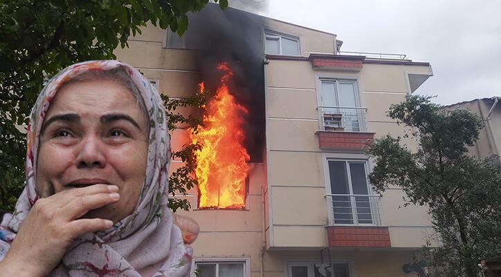 Kocaeli'de korku dolu anlar! Evinin yanışını çaresizce izledi