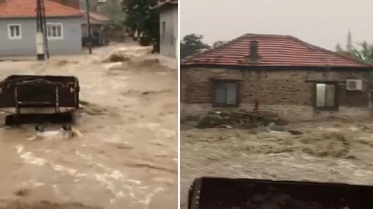 Koçarlı'da selin geldiği anlar böyle görüntülendi
