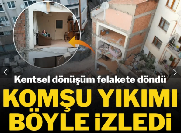 Kontrollü yıkım paniği! Bitişikteki binada hasara neden oldu