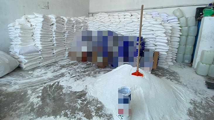 Konya'da 34 bin 185 kilogram sahte toz deterjan ele geçirildi