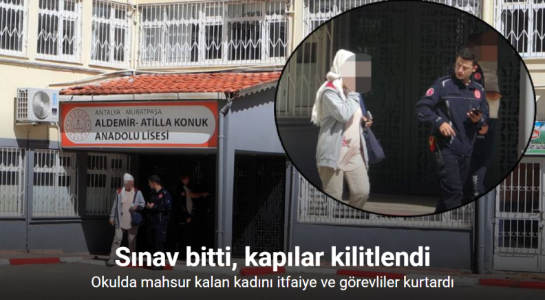 KPSS sınavı yapılan okulda kilitli kalan vatandaş kurtarıldı