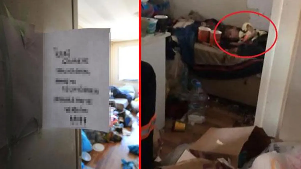 Küçük çocuğun 1 yıldır esir tutulduğu çöp evin girişindeki yazı dikkat çekti