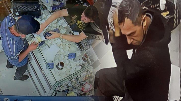 Küçükçekmece'de kuyumcuda 800 bin liralık dolandırıcılık kamerada