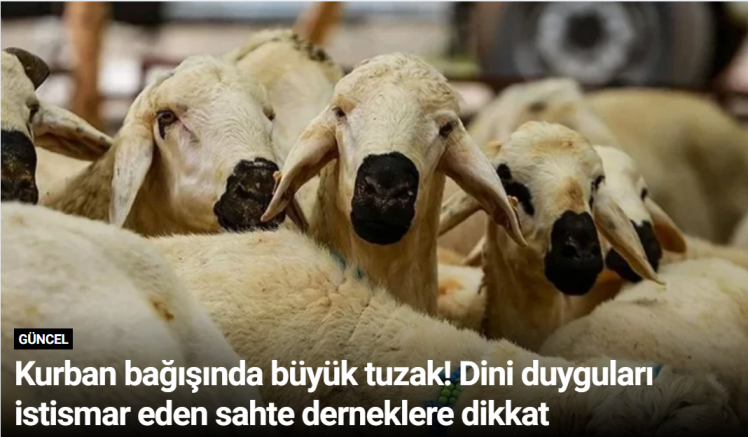 Kurban bağışında büyük tuzak! Dini duyguları istismar eden sahte derneklere dikkat