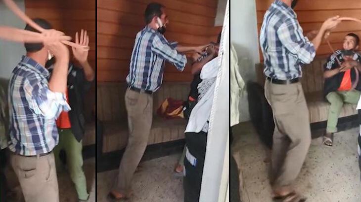 Lastikçi ustasından çırağa hortumlu dayak! Usta vurma, ben çalışmıyorum