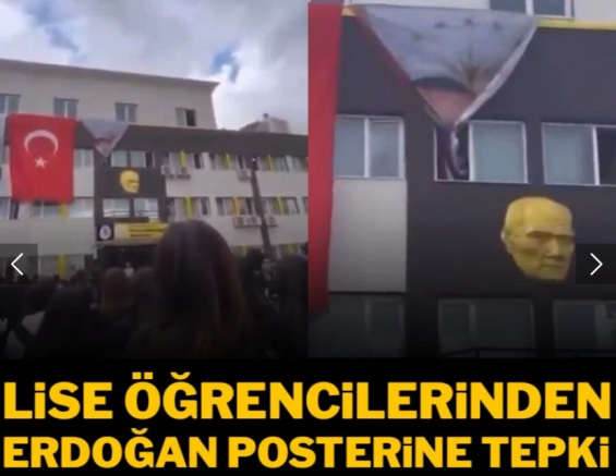 Lise öğrencilerinden Erdoğan posterine tepki
