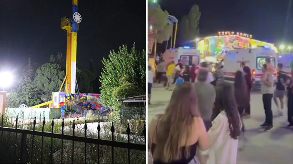 Lunaparkta salıncak önce savruldu sonra ağaca çarptı: 6 yaralı