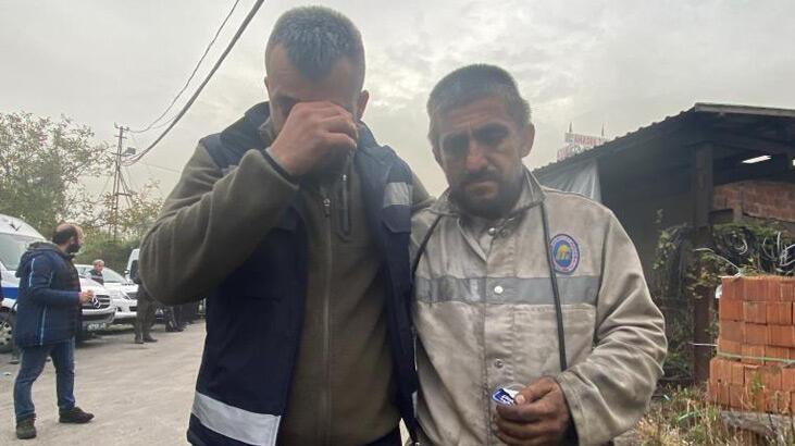 Madendeki kurtarma çalışmalarına katılan işçi gözyaşlarına boğuldu