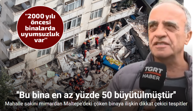 Mahalle sakini mimardan Maltepe’deki çöken binaya ilişkin dikkat çekici tespitler