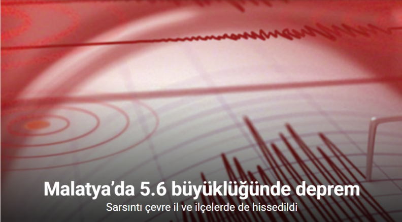 Malatya’da 5.6 büyüklüğünde deprem