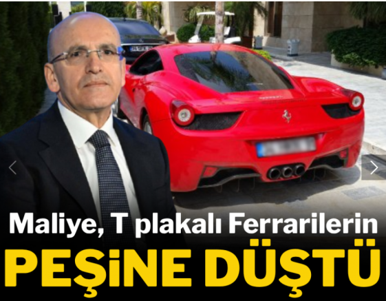 Maliye 'T' plakalı Ferrarilerin peşine düştü