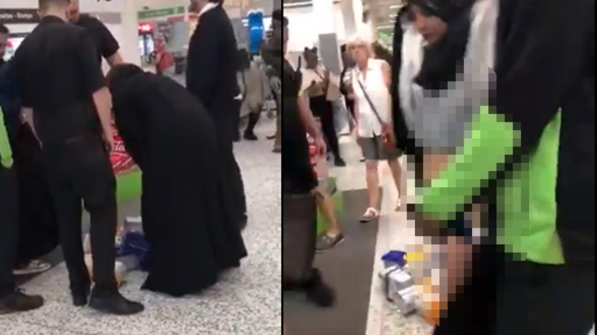 Markette hırsızlık yaptığı söylenen kadın bir anda soyundu, müşteriler dondu kaldı