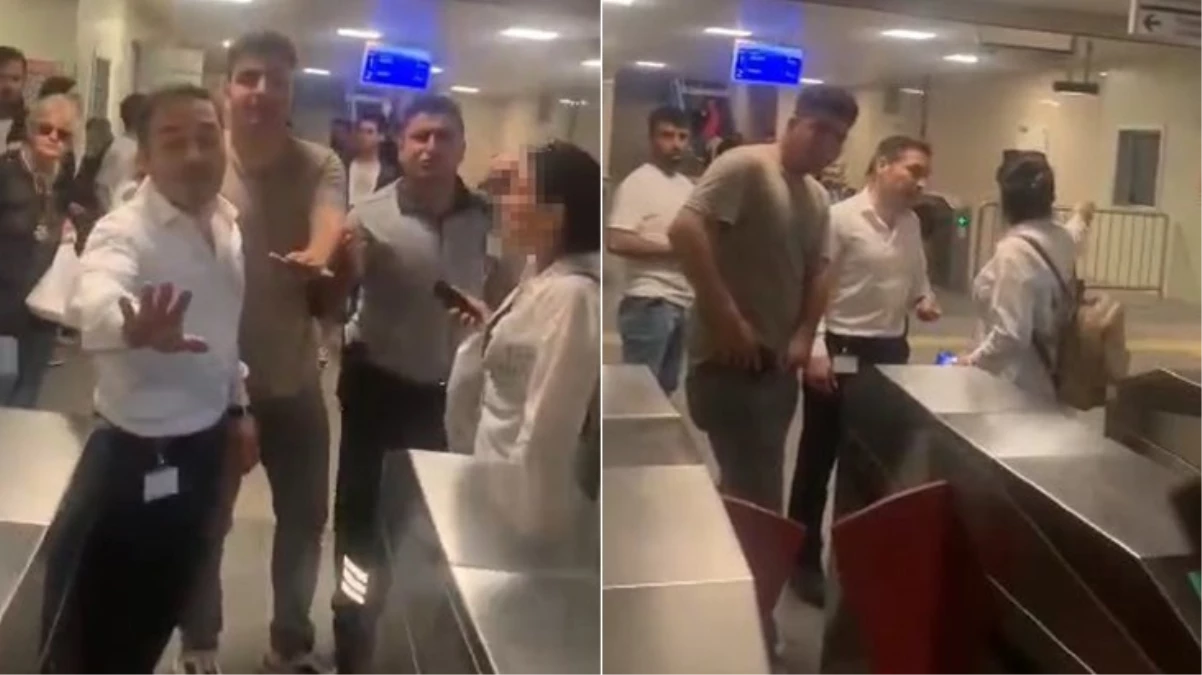 Marmaray'a köpeğiyle binmek isteyen kadın, ortalığı karıştırdı: İlkokul mezunu seni