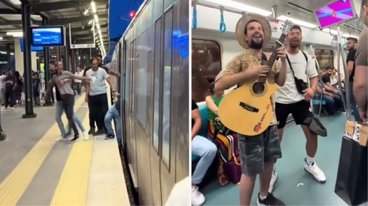 Marmaray'da çıkan kavganın ardından görme engelli genç şarkı söyleyerek ortamı yumuşattı