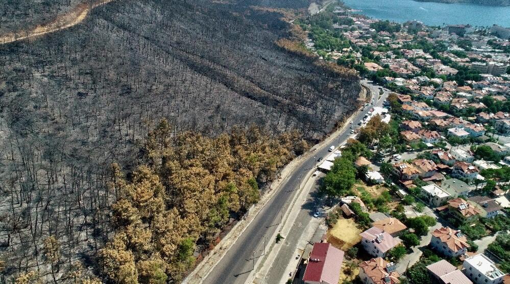 Marmaris'te yangın sonrası görüntüler yaşanan felaketi ortaya koyuyor