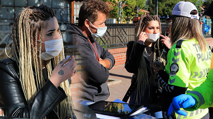 Maske takmayan kadın polislere tehditler savurdu!