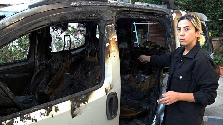 Mersin’de dehşet anları! Alev alan araçta uyuyan oğlunu kurtardı