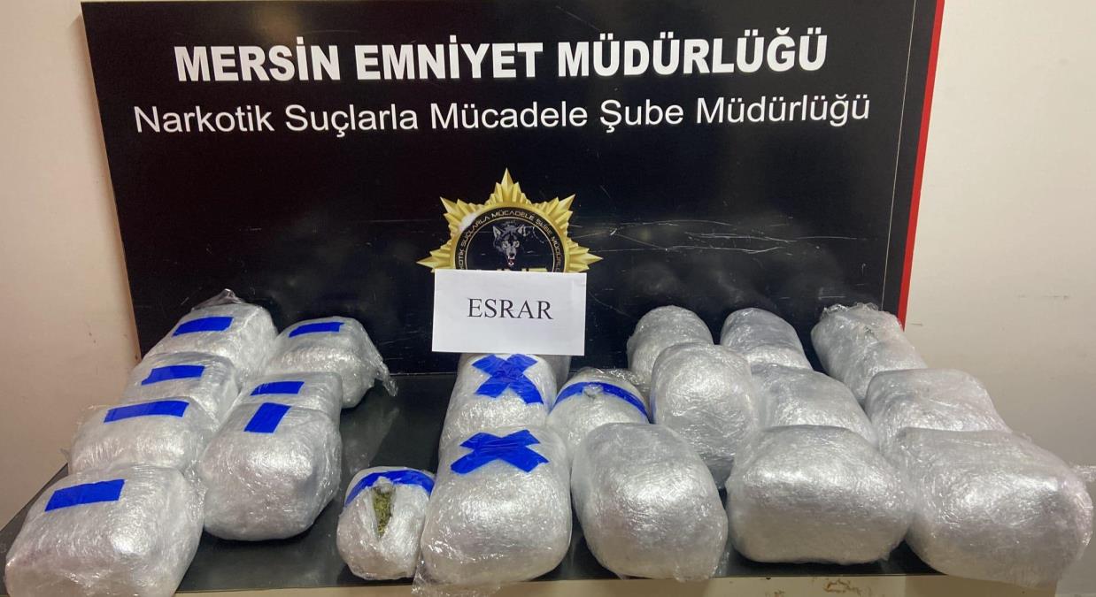 Mersin'de tırdaki ev eşyalarına gizlenmiş 24 kilogram esrar ele geçirildi