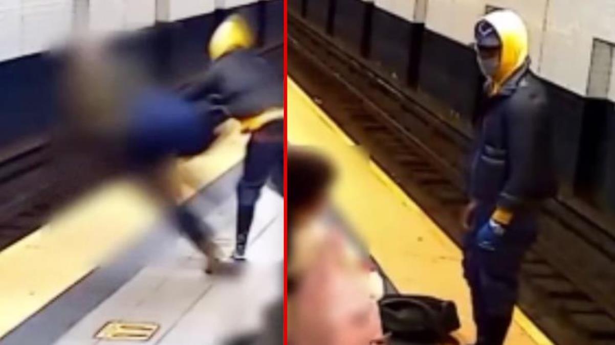 Metroda tüyler ürperten olay! Tren bekleyen yolcuyu böyle rayları itti