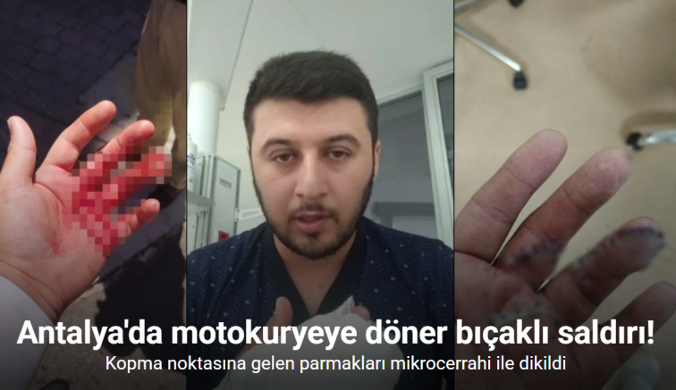 Motokuryeye döner bıçaklı saldırı