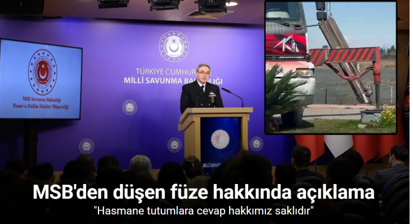 MSB'den düşen füze hakkında açıklama: 