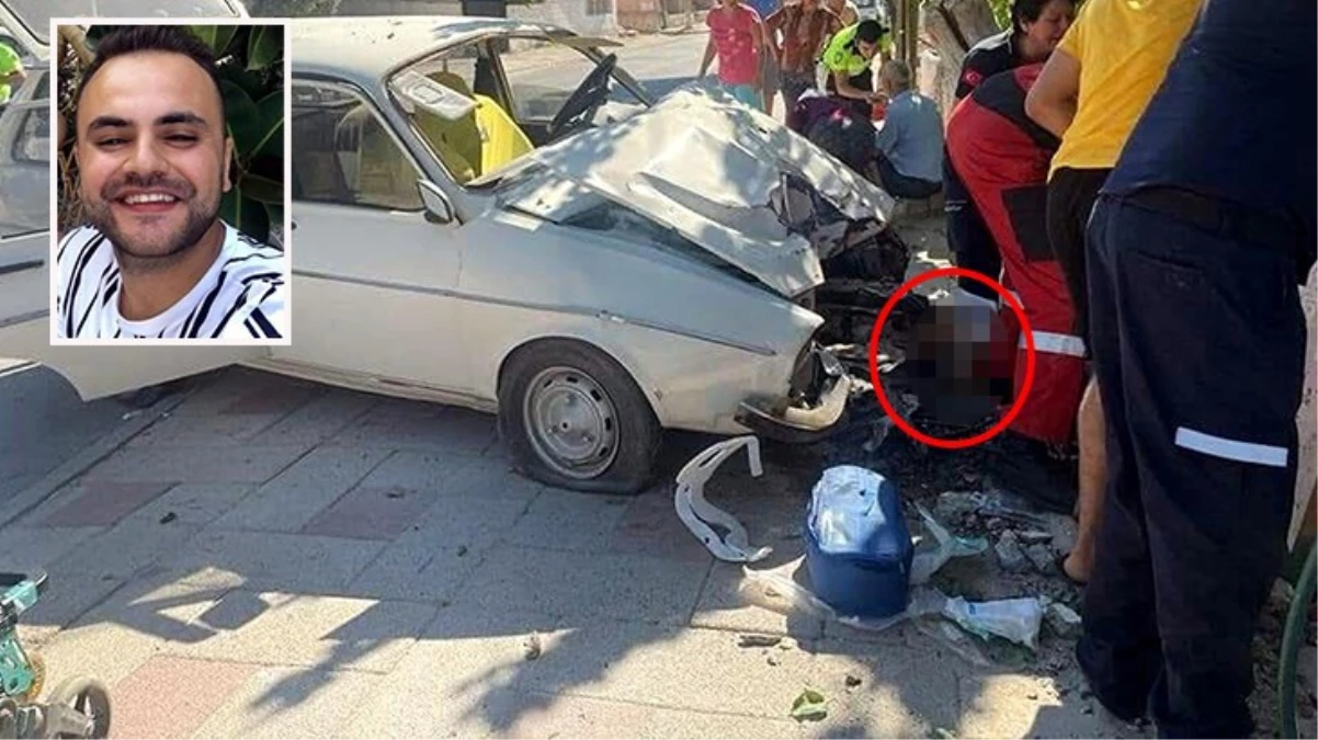 Muğla'da araç ile direk arasında kalan yayanın bacağı koptu