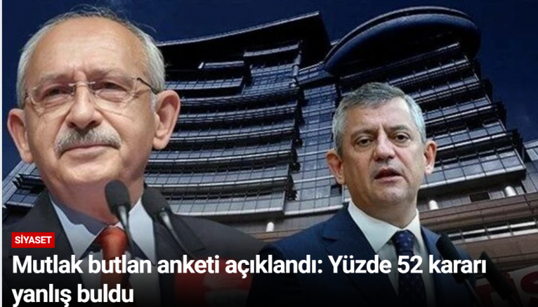 Mutlak butlan anketi açıklandı: Yüzde 52 kararı yanlış buldu
