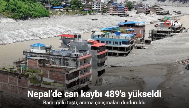 Nepal'deki sel felaketinde can kaybı 489'a yükseldi