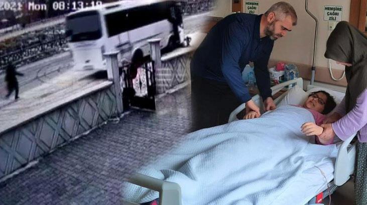 Okula gitmek için kullandığı servis üzerinden geçti