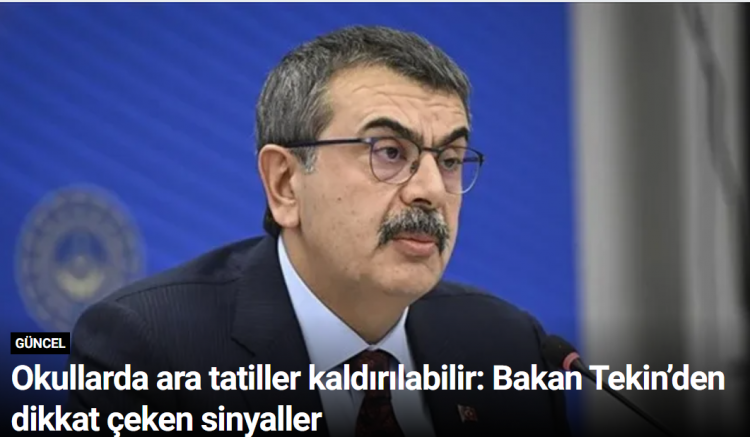 Okullarda ara tatiller kaldırılabilir: Bakan Tekin’den dikkat çeken sinyaller
