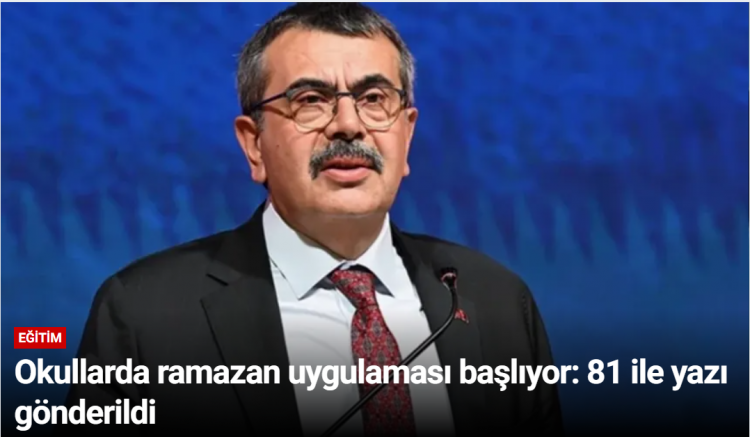 Okullarda ramazan uygulaması başlıyor: 81 ile yazı gönderildi