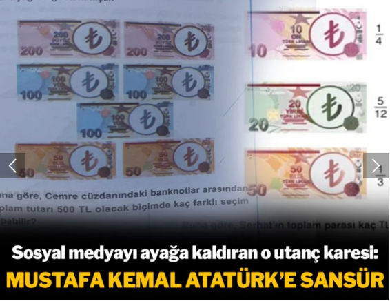 Paraların üzerindeki Atatürk'ü sansürlediler