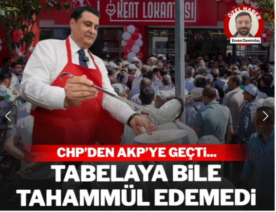 Parti rozeti değişti, tabelayla hesaplaştı