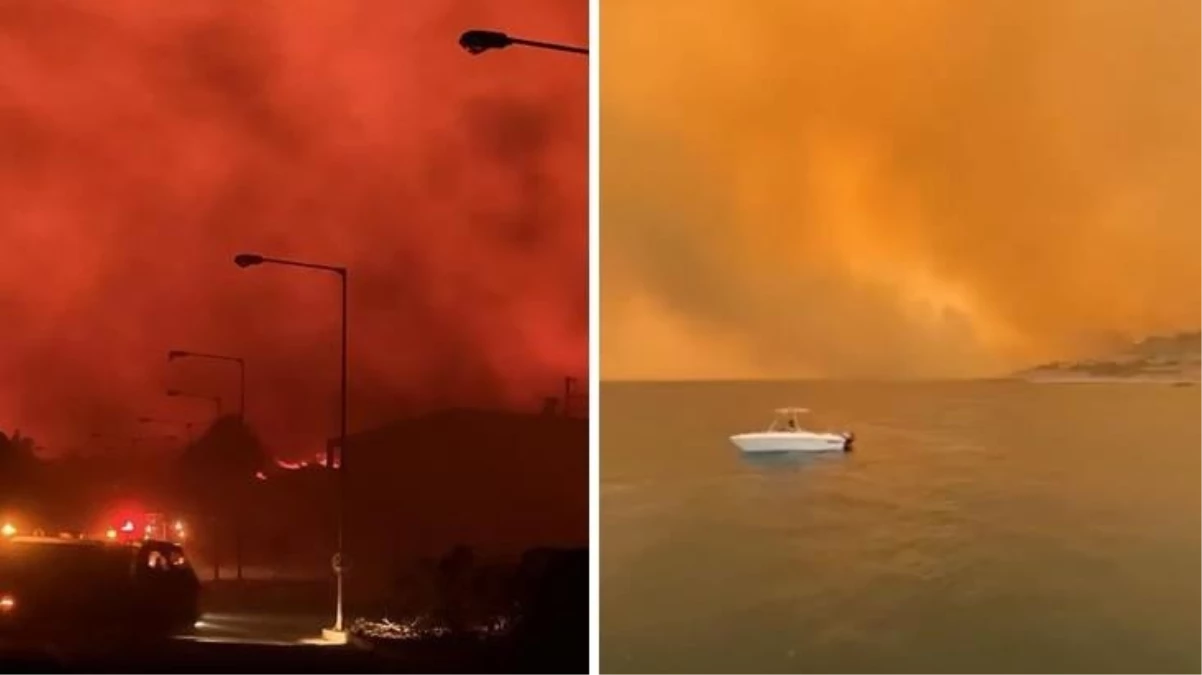 Rodos alev alev yanıyor! Binlerce kişi tahliye edilmeyi bekliyor, görüntüler endişe verici