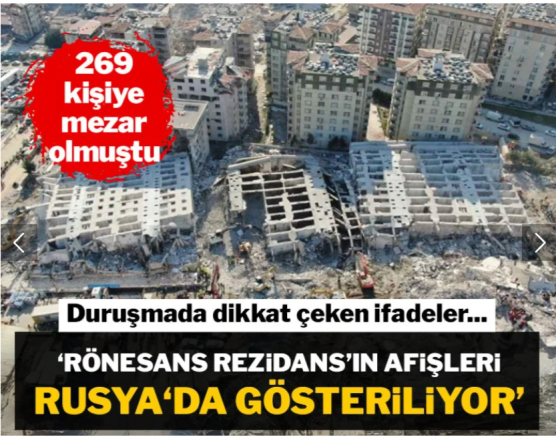 'Rönesans Rezidans' davasında çarpıcı ifade: Rusya'da afişleri gösteriliyor!