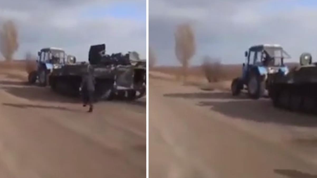 Rus tankını kaçırdığı görüntüler saniye saniye kameralara yansıdı