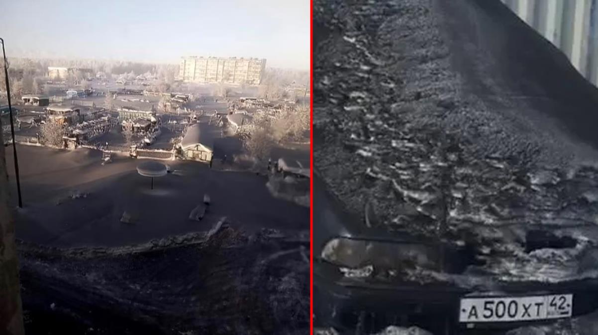 Rusya'nın bir köyünde siyah kar yağdı! Ortaya çıkan görüntüler herkesi şaşkına çevirdi