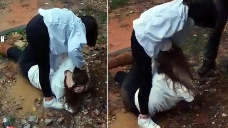 Saçından tutup sürükledi