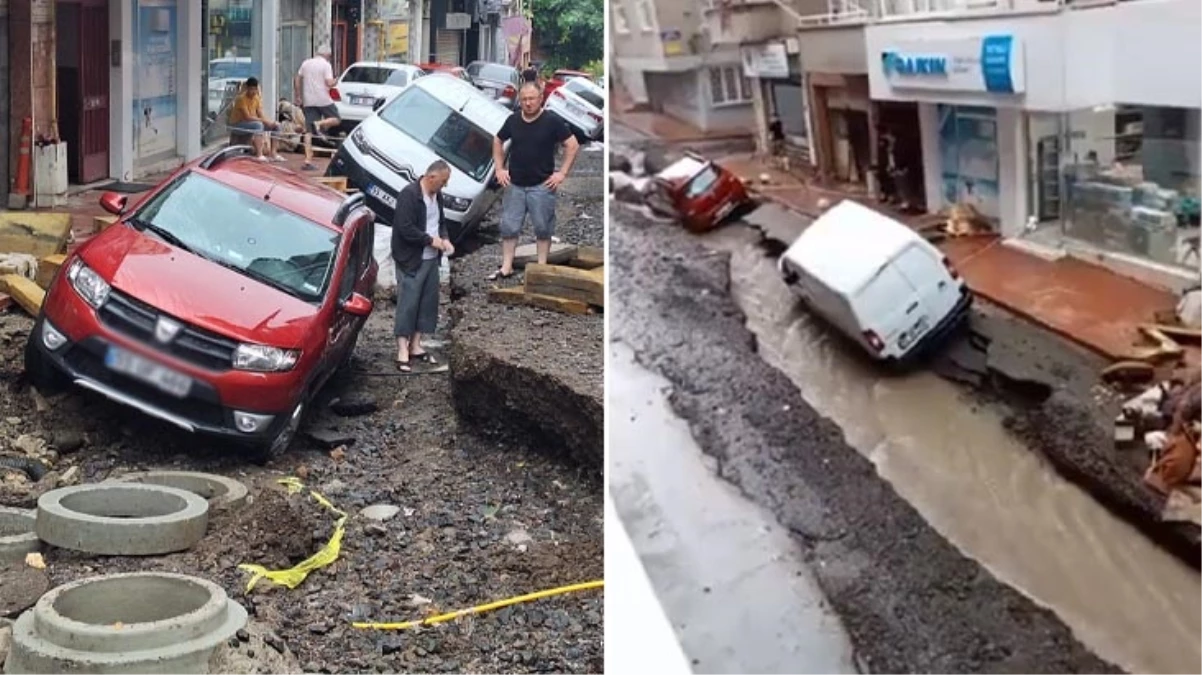 Samsun'da sel felaketi! Caddeler denize döndü, yollar ikiye ayrıldı