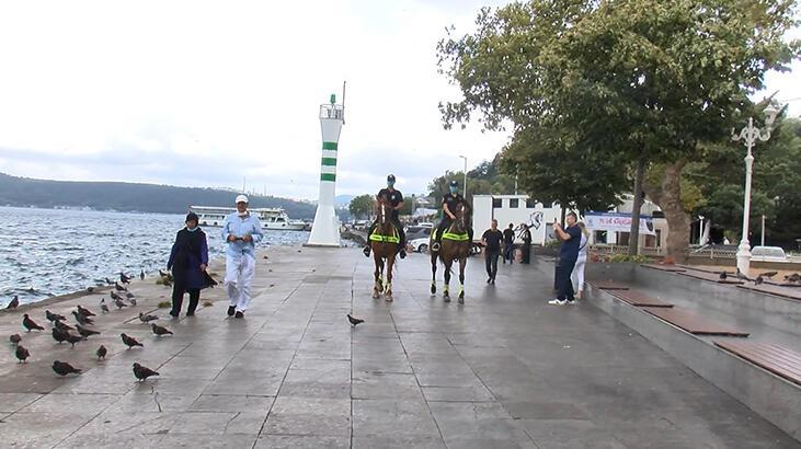 Sarıyer'de atlı polislerden denetim