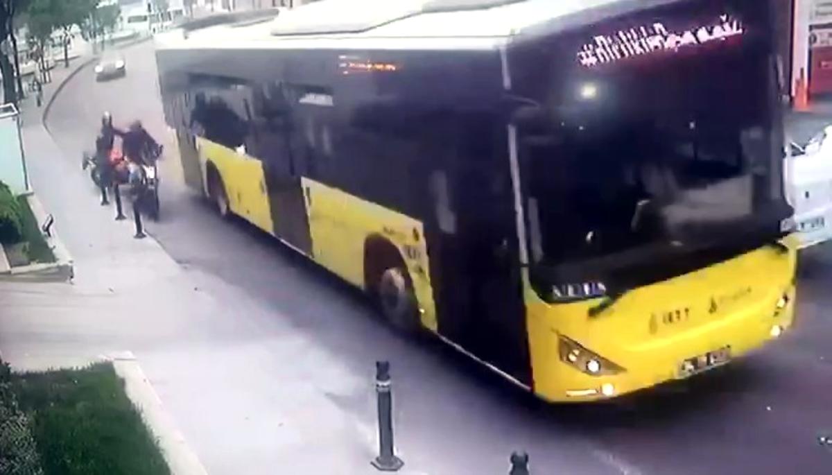 Sarıyer'de motosiklet kazası kamerada