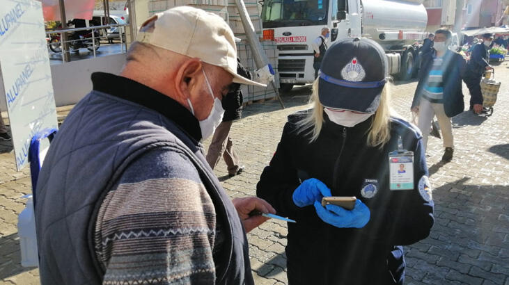 Şarköy'de pazarda HES kodu uygulaması yapıldı