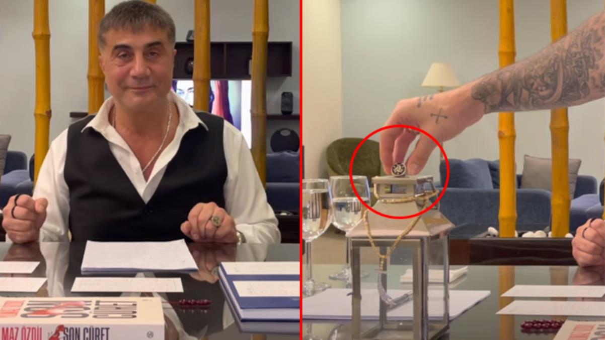 Sedat Peker masayı yumruklayınca düşen yüzüğüyle mesaj verdi: Teşkilat-ı Mahsusa'nın sembolü yere düşmez