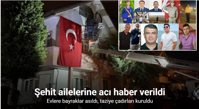 Şehit ailelerine acı haber verildi: Evlere bayraklar asıldı, taziye çadırları kuruldu