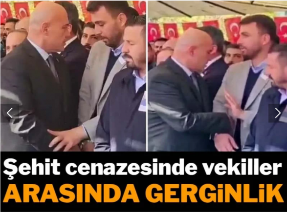 Şehit cenazesinde vekiller arasında gerginlik