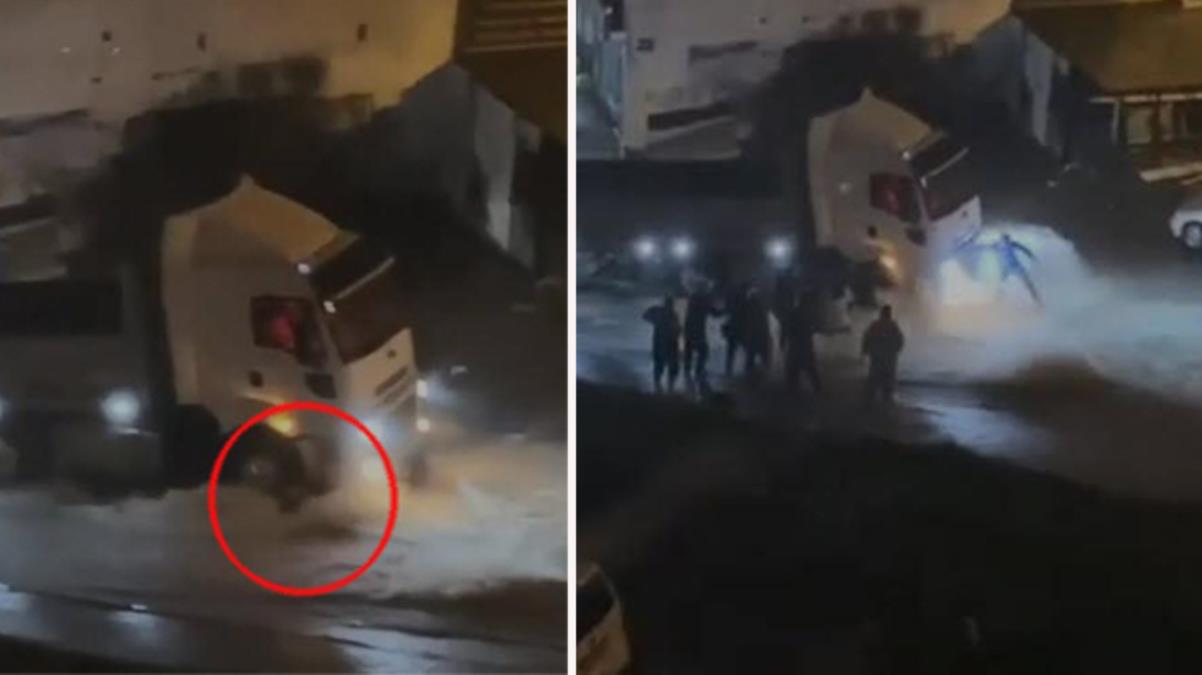 Sele kapılan kadın tırın altında kaldı! Ölümle cebelleşme anları kamerada