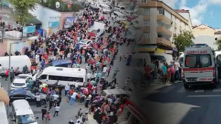 Servis aracı okul önünde bekleyen öğrenci ve velilere çarptı: Yaralılar var