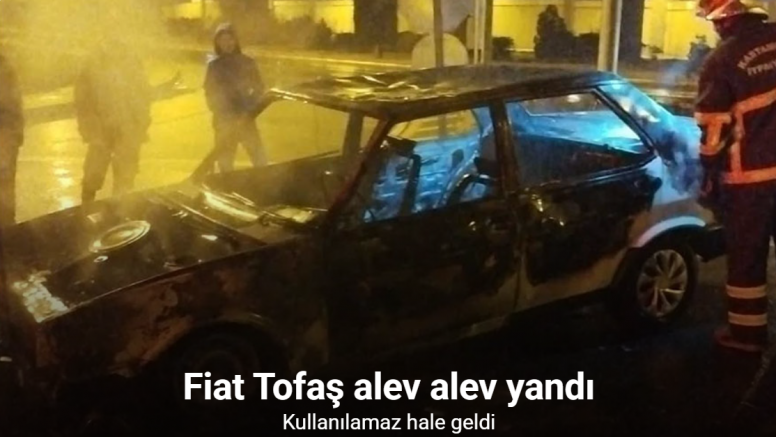 Seyir halindeki Tofaş alev alev yandı